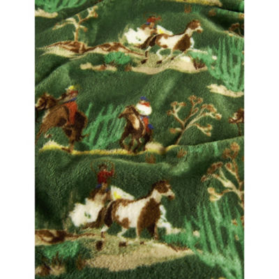 Green Western Horse Super Soft Throw 120x150 thumbnail 4