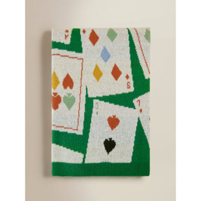 Green Knitted Playing Cards Throw 120x150 thumbnail 2