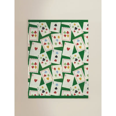 Green Knitted Playing Cards Throw 120x150 thumbnail 3