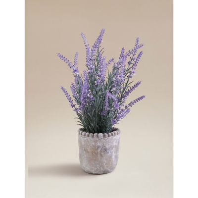 Purple Artificial Lavenders In Stone-Effect Cement Pot thumbnail 2