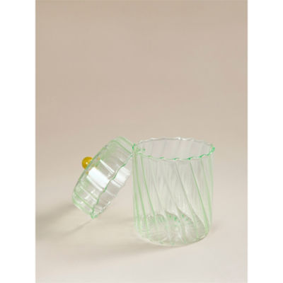 Large Green Lidded Glass Jar thumbnail 3