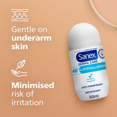 Derma Care Hypoallergenic 48h Antiperspirant Roll-On Deodorant 50ml thumbnail 4