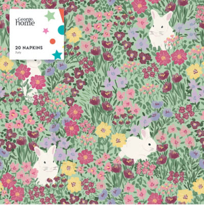 Floral Bunny Napkins 20pk thumbnail 2