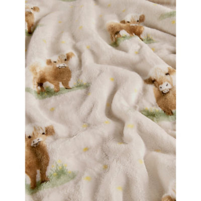 Natural Highland Cow Daisy Super Soft Throw 120x150 thumbnail 4