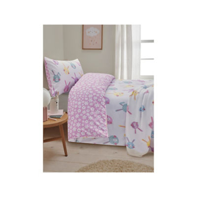 Pink & White Bunnies Reversible Cotton Duvet Set Toddler thumbnail 2