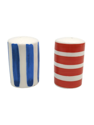 Painted Stripe Salt And Pepper Set