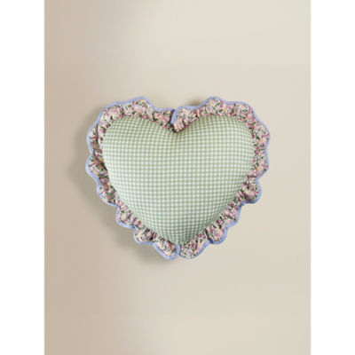 Green Gingham Heart-Shaped Cushion 40x35 thumbnail 2