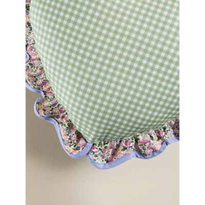 Green Gingham Heart-Shaped Cushion 40x35 thumbnail 4