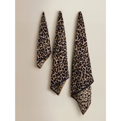 Beige Leopard Cotton Hand Towel
