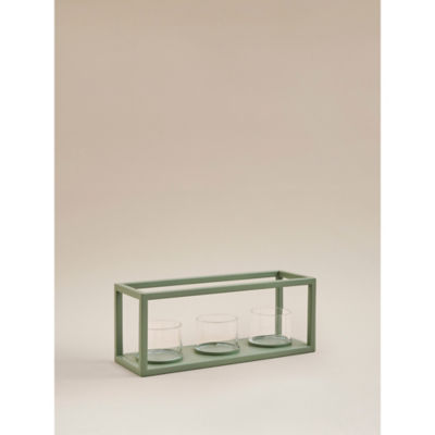 Green Three Candle Tealight Holder thumbnail 3