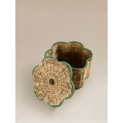 Natural Flower-Shape Woven Rattan Storage Box thumbnail 3
