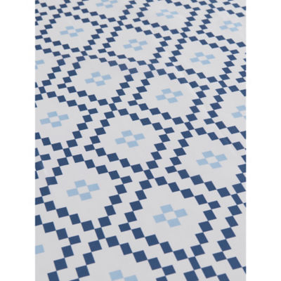 Blue Geometric Shower Curtain thumbnail 3