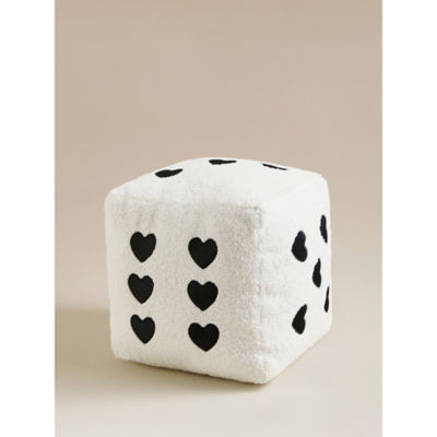 Black & White Dice-Shaped Cushion 25x25