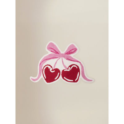 Pink & Red Bow & Heart Cherries Cotton Bath Mat thumbnail 2