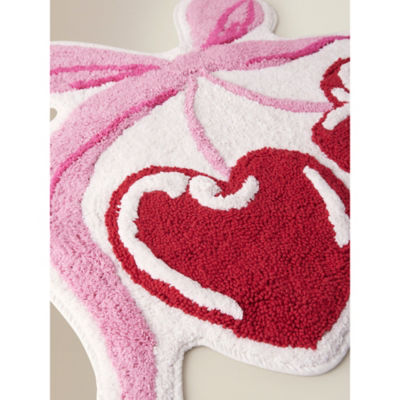 Pink & Red Bow & Heart Cherries Cotton Bath Mat thumbnail 3