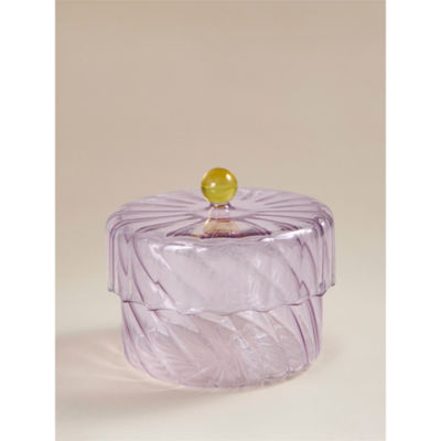Lilac Small Glass Lidded Jar