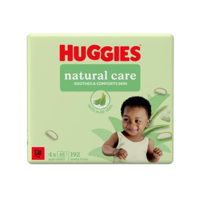 Huggies Natural Care Plastic Free Baby wipes - 4 packs of 48 Wipes thumbnail 2