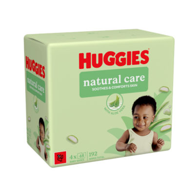 Huggies Natural Care Plastic Free Baby wipes - 4 packs of 48 Wipes thumbnail 3