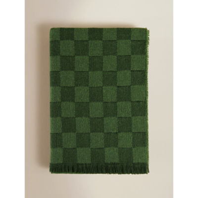 Green Checkerboard Knitted Throw 120x150 thumbnail 2