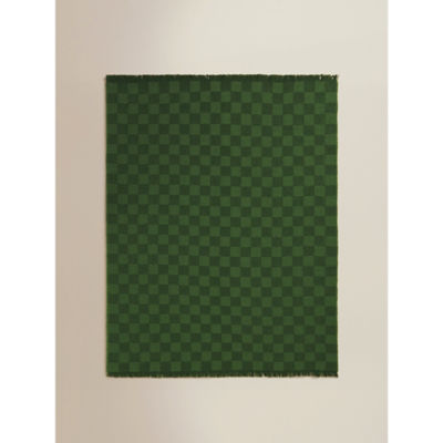Green Checkerboard Knitted Throw 120x150 thumbnail 3