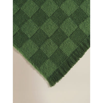 Green Checkerboard Knitted Throw 120x150 thumbnail 4