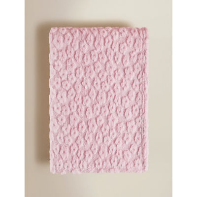 Pink Floral Textured Super Soft Throw 120x150