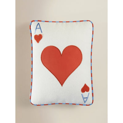 Red Heart Playing Card-Shaped Cushion 40x50