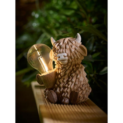 Brown Highland Cow Solar Light thumbnail 2