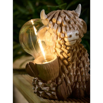 Brown Highland Cow Solar Light thumbnail 3