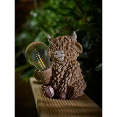 Brown Highland Cow Solar Light thumbnail 4