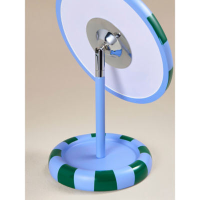 Blue & Green Striped Mirror with Trinket Tray Base thumbnail 3
