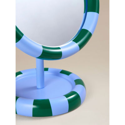 Blue & Green Striped Mirror with Trinket Tray Base thumbnail 4