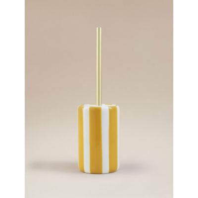 Yellow & White Striped Toilet Brush