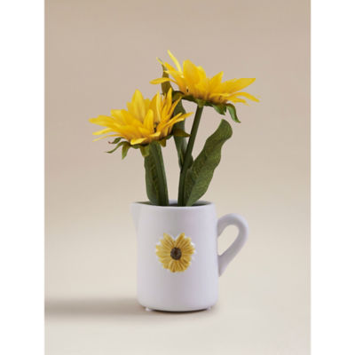Artificial Sunflower In White Mini Jug thumbnail 2