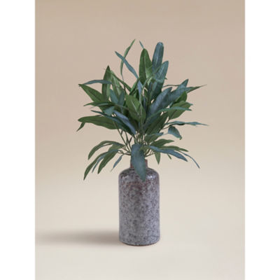 Blue Artificial Willow Leaf In Ceramic Pot thumbnail 2