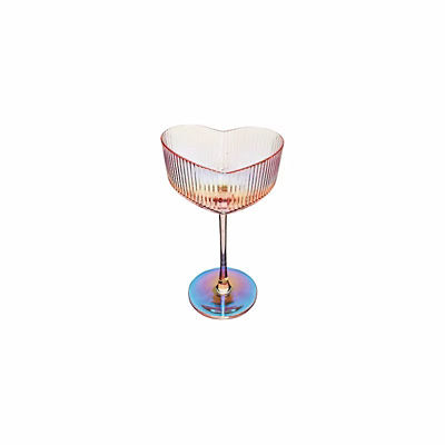Pink Iridescent Heart Coupe Glasses - Set of 2