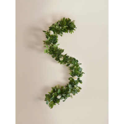 Topiary White Rose Garland