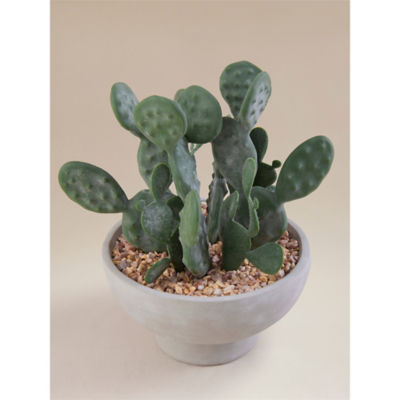 Artificial Cactus In Grey Cement Bowl thumbnail 3