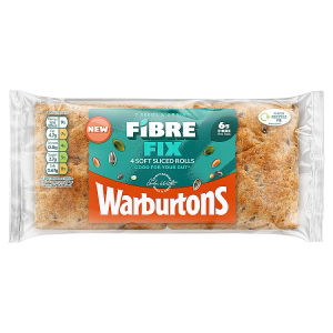 Warburtons 7 Seeds & Grains Fibre Fix 4 Soft Sliced Rolls