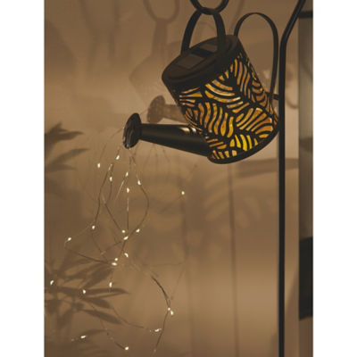 Black Watering Can Solar Stake Light thumbnail 5