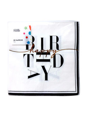 Mono Birthday Napkins 20pk thumbnail 2