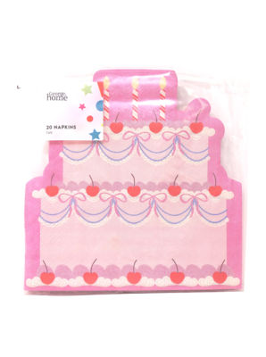 Pink Cake Birthday Napkins 20pk thumbnail 2