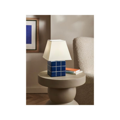 Blue Checkerboard Battery Lamp thumbnail 3