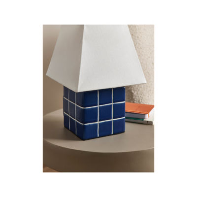 Blue Checkerboard Battery Lamp thumbnail 4