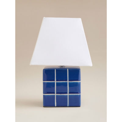 Blue Checkerboard Battery Lamp thumbnail 5