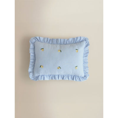 Stacey Solomon Blue & White Lemon Frill Cushion thumbnail 3