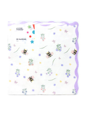 Floral Bee Napkins 20pk thumbnail 2