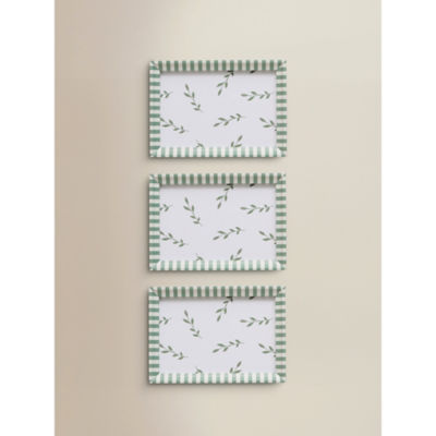 Green & White Stripe Photo Frame 6 x 4 Inch