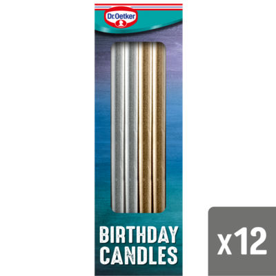 12 Metallic Birthday Candles thumbnail 2