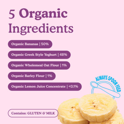 Organic Banana Yoghurt Stage 1 +6m Smooth 6 x 100g (600g) thumbnail 3